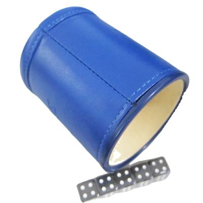 China Factory Recycled Custom Blue Leatherlid Materials Game Components With Die Cups for sale