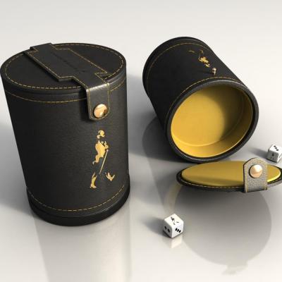 China Recycled Materials Leather Custom Dice Cup With Lid OEM Plastic Dice Cup for sale