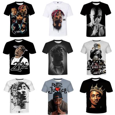 China QUICK DRY Hitter Tupac 2Pac 3D Printed Shirt For Men Hip Hop T Shirt 3D Digital Printing T Shirt All Over Print Tees Graphic Custom T Shirt for sale