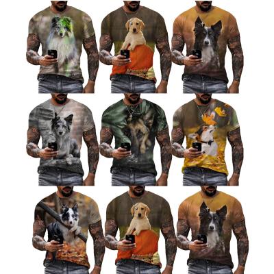 China QUICK DRY Animal Dogs 3D Printing T Shirts Mens Summer Short Sleeve Digital Printing Mens Tops OEM ODM Tops Shirt 3D Tees for sale