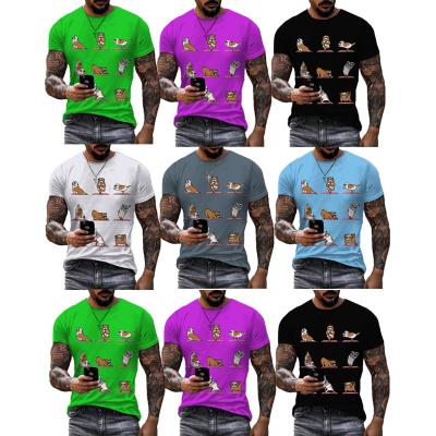 China Bulldog 3D Print T-shirts Mens Summer Shorts QUICK DRY Digital Printing Mens Tops OEM ODM Tops Shirt 3D Tees for sale