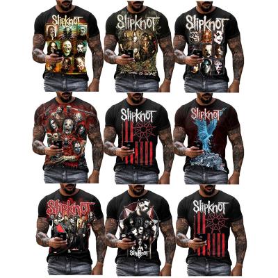 China QUICK DRY Digital Heavy Metal Sleeve Noose Band 3D Printing T-shirts Mens Summer Shorts Digital Printing Mens Tops OEM ODM Tops Shirt Tees 3D for sale