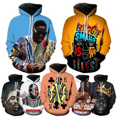 China Anti-Wrinkle 3D Printed Hoodies For Notorious Mens Hitter B.I.G 3D Digital Printing Hip Hop Hoodies Man Graphic Custom All Over Print Apparel for sale