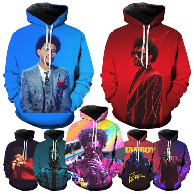 China 2021 New Design Hot Casual Sale Fashion Windproof American Singer 3D Printing Pullover Plus Size Weekend 3D Printed Hoodies For Men for sale