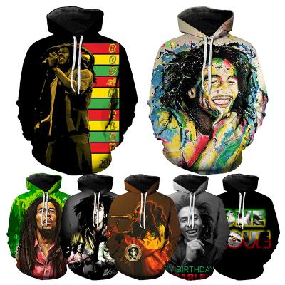 China Anti-wrinkle Oversized Pullover 3D Printed Hoodies Hitter Bob Marley 3D Digital Printing Unisex Hoodies All Over Print OEM ODM Pullover for sale