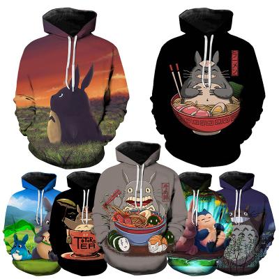 China 2021 Windproof High Quality Oversized Pullover Popular Anime Totoro 3D Printed Hoodies For Men Fashion Casual 3D Printed Mens Hoodies for sale