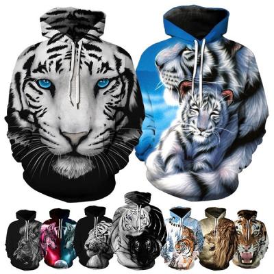 China 2021 Windproof New High Quality Oversized Pullover 3D Printed Hoodies For Men Tiger Fashion Casual Animal 3D Printed Mens Hoodies for sale