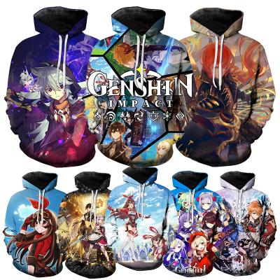 China Game Genshin Windproof Impact 3D Printed Hoodies For Men 2021 New Hot Sale Fashion Casual Oversized Pullover 3D Printed Mens Hoodies for sale