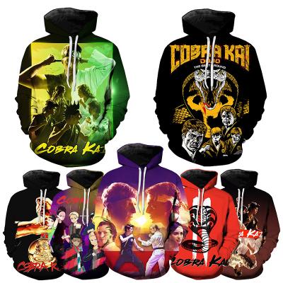 China Windproof Cobra Kai Fashion Casual TV Series 3D Printed Hoodies For Men's High Quality Oversized Pullover Cool 3D Printed Mens Hoodies for sale