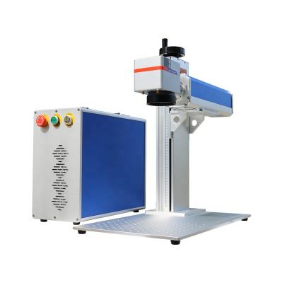 China Deep Marking JPT MOPA 20W 30W 60W Credit Card Color Laser Marking Machine With Rotary for sale