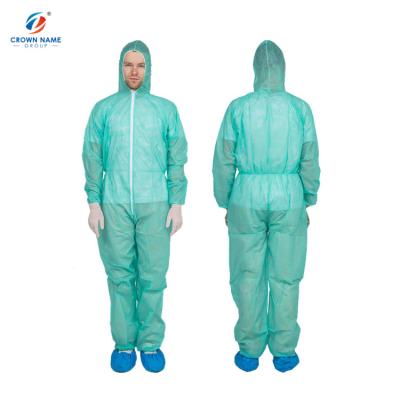 China Hoods or Collar+ Long Sleeves With Boots or Without or Customized Customized 35gsm Disposable Safety Nonwoven Hooded PP Coverall for sale