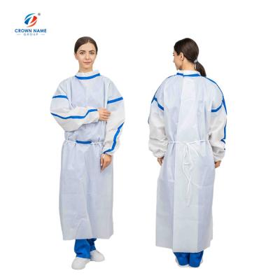 China Factory price level 1 breathable waterproof pe surgical disposable gown for sale