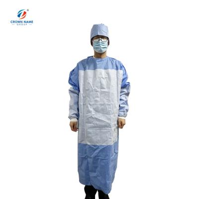 China Breathable CE OEM Reinforced Disposable SMS Level Sterile Surgical Gown for sale