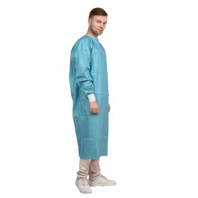 China Breathable Non Sterile Disposable Surgical Gown Spunlace Surgical Gown for sale