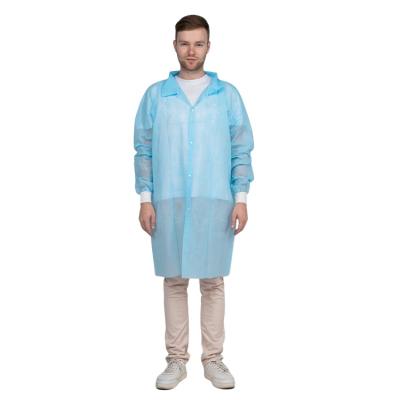 China Radiation Proof Disposable Nonwoven Lab Coat With Buttons And Pockets for sale