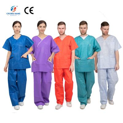 China Antistatic Disposable PP Scrub Suits New Design Medical Style Fabric Hospital Scrub Suit for sale