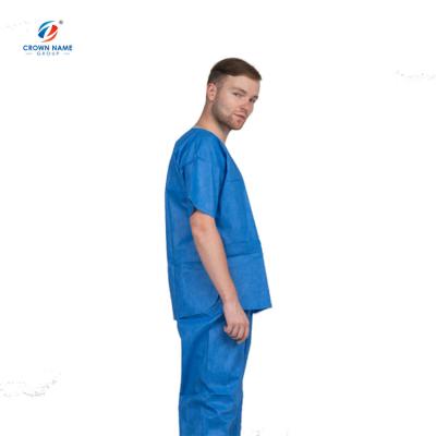 China Fantastic Quality Waterproof Two Piece Set Disposable Coveralls Short Sleeve Surgical Gowns Medical Disposable for sale