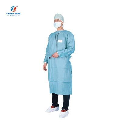 China Spunlace Waterproof High Quality Green Disposable Surgical Gown for sale