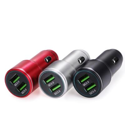 China DC 5V 3A CQ3.0 Fast Charging Wireless Fast Charging Type Support Dual USB Car Charger 2 C Sockets For Smart Phone for sale