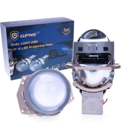 China Canbus Led GPNE 55W Super Bright 12000lm Hi Lo Beam 3.0 Inch Light Bulb Bi LED Projector Lens Headlight For Car H4 for sale