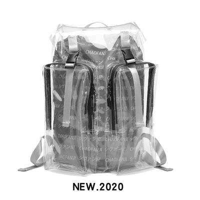 China Waterproof Smell Proof PVC See Out Bag Scratch Resistant Laptop Backpack Travel Bag Set for sale