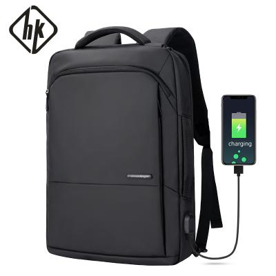 China With USB HK Travel Laptop Backpack Water Resistant Bag With USB 14/15.6 Inch Left Filling Computer Backpack for sale