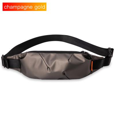 China HK Sports Men's Black Water Proof Waist Bag Male Gold Hip Pack Fanny Pack For Phone Water Proof Travel Sports Pouch for sale