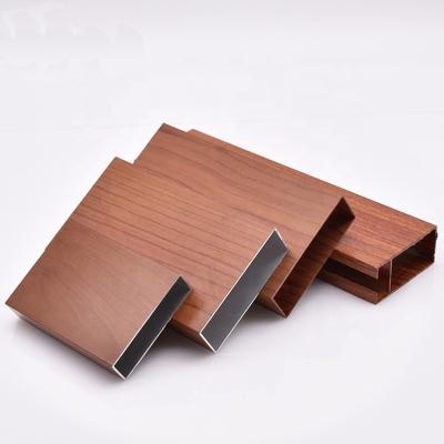 China Industrial Hot Wood Grain Aluminum Profiles Aluminum Alloy Tube Pipe Manufacturers For Building Material for sale