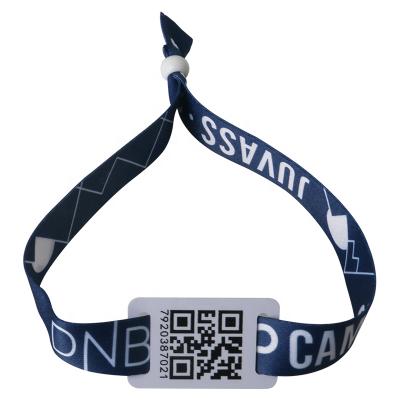 China Custom Access Control Access Control Events Tag Woven RFID Wristband Fabric NFC Wristband for sale