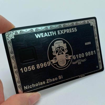 China High End Stainless Steel Wholesale OEM Black Metal American Express Card for sale