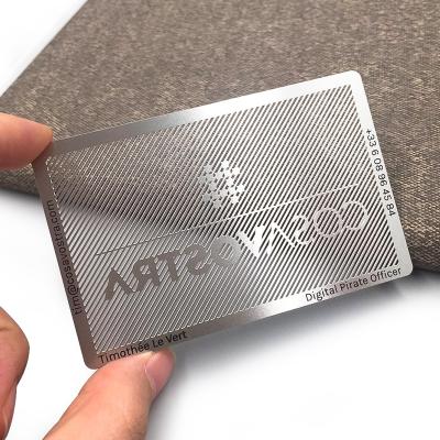 China Free Design Stainless Steel Etched Metal Steel Business Card for sale