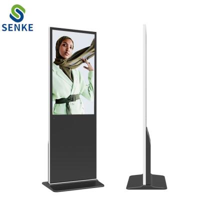 China SENKE indoor 55 inch digital floor standing touch screen kiosk signage 3g wifi network player advertising machine for sale