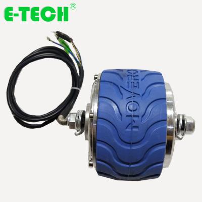 China ETech single wheel 4 inch brushless dual gear axle hub motor with solid rubber tire for sale