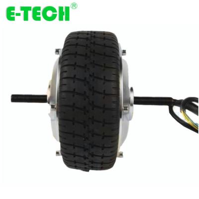 China 8km/h 6 inch 24V 250W max DC brushless single wheel geared dual axle hub motor with soild and wide tire for sale