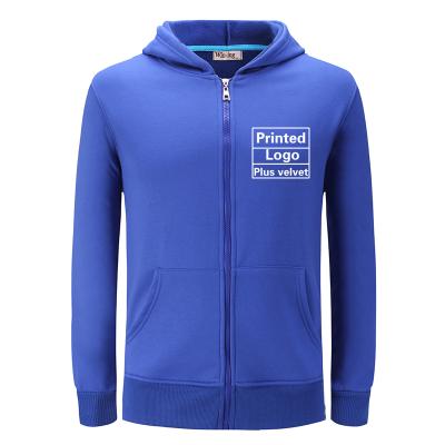 China wholesale warm high quality pullover anti-wrinkle and fleece hoodie zipper sweatshirt printed custom logo for sale