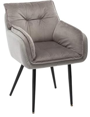 China Place Save Armchair, Dining Single Bedroom Armchair Sofa Chair Living Room Chair Dutch Velvet Gray for sale