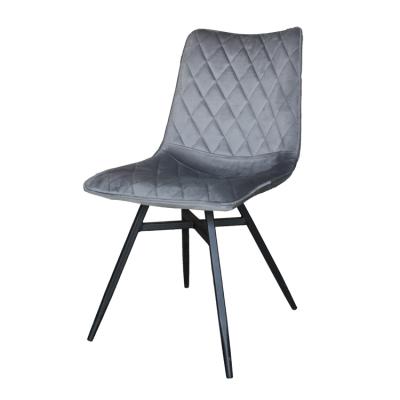 China Creative Outdoor Light Gray Modern Dining Place Saver Mid Century Chair Stylish Velvet for sale