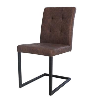 China Mid Century Modern Outdoor Dining Designer Faux Leather Robe Brown Color Brown Dining Chair Acrylic for sale