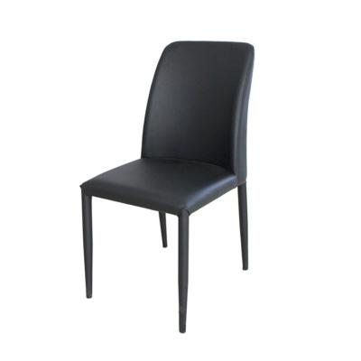 China French Furniture Black Metal Leather Chair Modern Style Luxury Gold Dining Chair Modern for sale