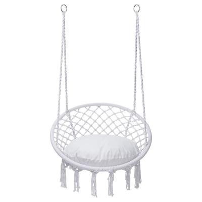 China Leisure Style Single Swing Chair Rattan Hammock Egg Chair Rattan Patio Furniture Iron Chain Marcrame Swing Chair Macrame for sale