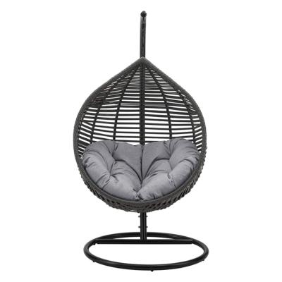 China Leisure Style Patio Swing Egg Chair Rattan Outdoor Metal Bedroom Hanging Rope Garden Swing Chair Cushion for sale