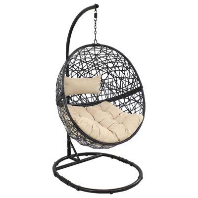 China Leisure style modern hamock wicker outdoor egg shape rattan patio swing chair outdoor garden for sale