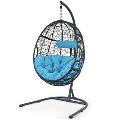 China Leisure Style Rattan Patio Swings Hanging Egg Chair With Wicker Egg Chair Hanging Rack Swing Chair Swing for sale