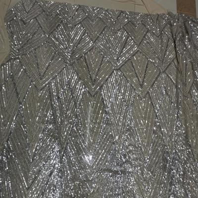 China Viable Hot Supplier Factory Direct Selling Elegant Bling Bling Sequin Tulle Embroidery Fabric Lace for Evening Dress or Party for sale