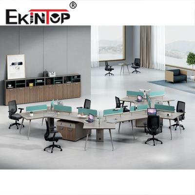 China Fine Workmanship Fancy Office Furniture 120 Degree 6 Person Workstations For Sale for sale