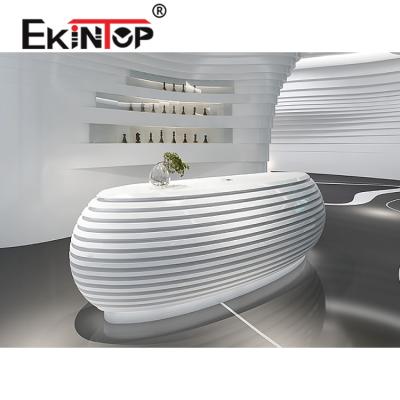 China Customize Ekintop Modern Design Reception Counter , White Reception For Hotel for sale