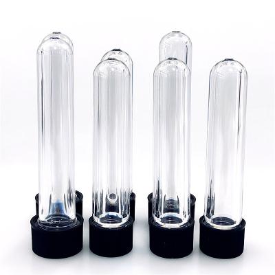 China 10ml 15ml 20ml 30ml 120mm 110mm Child Resistant Glass Tube Black Child Resistant Clear Recyclable Eco-friendly Screw Cap for sale