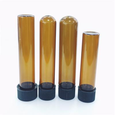 China Pill jar 109mm 120mm glass tube 98ml tubes 135mm child safe transparent containers with wooden crok for sale