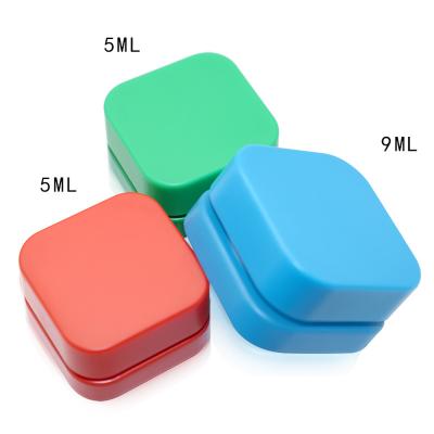 China Child Proof 5ml 7mL 9ml Square Jar Glass Concentrate With Child Proof Cube Lid Cosmetic Container Oil Wax Storage for sale