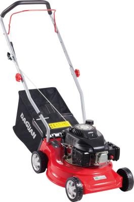 China Red Self Propelled Petrol Lawn Mower / Small Petrol Mower 6 Inch Wheel for sale